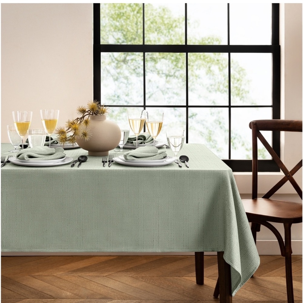 Laurel solid tablecloth & napkin set in Sage Green Cottagecore